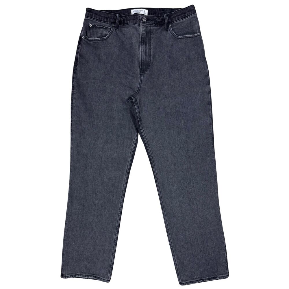 Abercrombie & Fitch Jeans Women Ankle Straight Ultra High Rise 32/14L Gray Emo